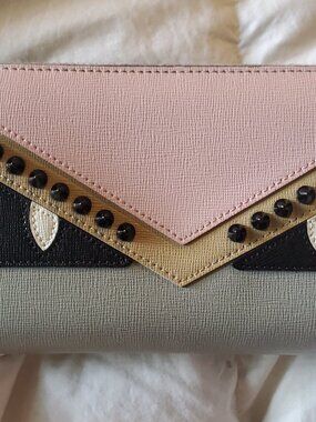 FENDI Monster Eyes Zippy Wallet. With COA.